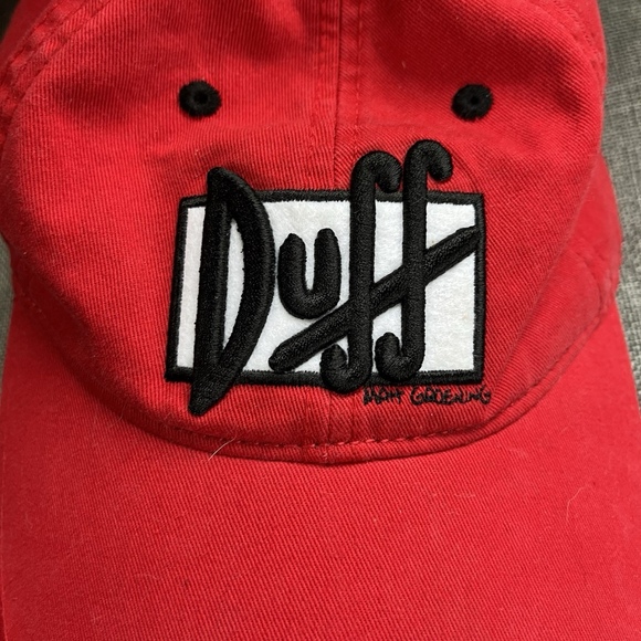 Vintage The Simpsons Red DUFF Beer Hat Anoma Casual Baseball Adjustable Cap - Picture 11 of 11